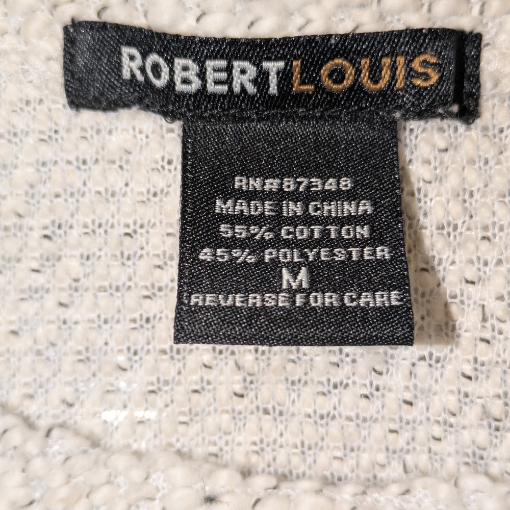 Robert Louis Marled Knit Sweater Dress 3/4 Sleeve Button Hem Size M Neutral - Picture 5 of 7